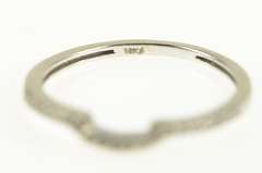 10K White Gold Curved Contour Diamond Wedding Band Ring