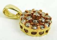 Pretty 10K Multi-Diamond Pendant