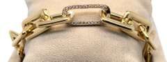 14KT SOLID YELLOW GOLD JUMBO LINK BRACELET WITH DIAMONDS- 1.40 CTTW OF DIAMONDS!