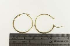 14K Yellow Gold 0.75 Ctw Pave Fancy Diamond Statement Hoop Earrings