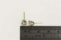 Sterling Silver 14k Gold Classic Solitaire Vintage Two Tone Earrings