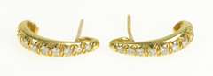 14K Yellow Gold 0.66 Ctw Diamond Semi Hoop Curved Bar Earrings