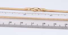 Pleasing Yellow Gold 3mm Flat Snake Chain Necklace