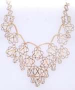 Attractive Two Tone Gold Woven Bead Chain Necklace