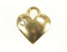 14K Yellow Gold Curvy Diamond Inset Love Symbol Romantic Charm/Pendant