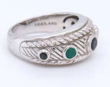 Judith Ripka 925 Sterling Silver Multi Gemstone Band