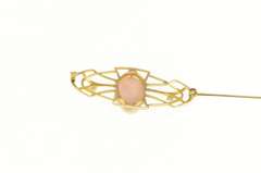 10K Yellow Gold Victorian Coral Cameo Seed Pearl Ornate Pin/Brooch