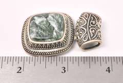 Green Gemstone Pendant In Sterling Silver