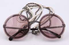Authentic Chanel Burgandy Pearl Chain Around Sunglasses