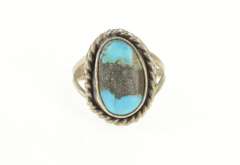 Sterling Silver Oval Turquoise Native American Handmade Ring