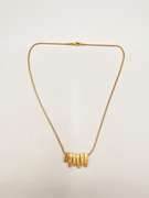 18kt Solid Yellow Gold and Diamond Fringe Pendent Necklace