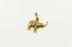 14K Yellow Gold Puffy Elephant Animal Strength Courage Charm/Pendant