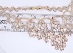 Attractive Two Tone Gold Woven Bead Chain Necklace