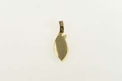 14K Yellow Gold Marquise Opal Diamond Accent Vintage Pendant