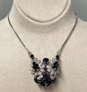 14kt Solid Gold, Blue Sapphire, & Diamond Butterfly Necklace