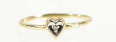 10K Yellow Gold Diamond Inset Heart Love Symbol Promise Ring