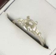 Platinum 5.3mm Diamond Vintage Engagement Setting Ring