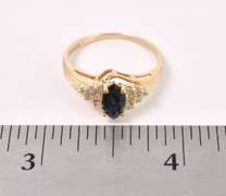 Delicate Blue Sapphire Ring With Diamonds In 14K Yellow Gold