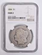 FAIR 2 1884 Morgan Silver Dollar NGC Lowball Low Ball