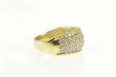 14K Yellow Gold 0.90 Ctw Pave Domed Diamond Statement Band Ring