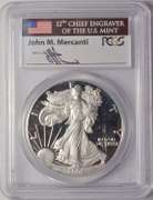 2002-W Proof American Silver Eagle PCGS PR69DCAM Mercanti Signature
