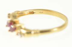 14K Yellow Gold Marquise Ruby Diamond Accent Bypass Ring