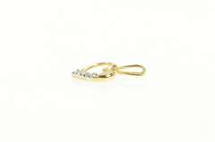 14K Yellow Gold Diamond Inset Heart Love Symbol Classic Pendant