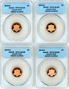 4 Different Lincoln Shield Cents in ANACS PR70 DCAM