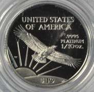 Ultra Cameo Gem Proof 1997-W $10 Platinum Eagle. Box/COA