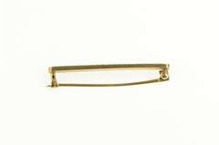 14K Yellow Gold Victorian Seed Pearl Engraved Pattern Bar Pin/Brooch