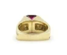 Attractive Rubellite Tourmaline and Diamond Ring