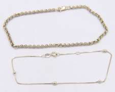 Lot of 2 Vintage 925 Sterling Silver Anklets