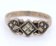 Vintage 925 Sterling Silver Marcasite Ring