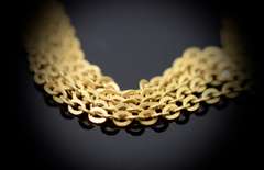 Feminine 24" 5-Strand Cable Link 14K Necklace