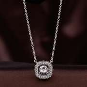 Platinum over 925 solid sterling silver dancing stone pendant
