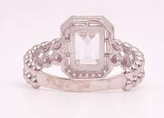 14kt Solid White Gold Cocktail Ring