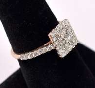 Dazzling Diamond Ring in 14K Rose Gold