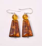 Classic Amber Earring In Sterling Silver