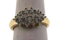 Beautiful 14k Gold Diamond Ring with Clustered Diamonds