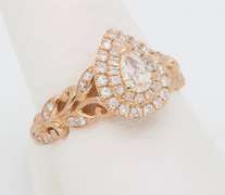 Petite 14k Rose Gold Diamond Floral Ring