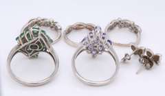 Group Lot of Vintage 925 Sterling Silver Jewelry