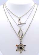 Group Lot of 3 Vintage 925 Sterling Silver Necklaces
