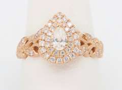 Petite 14k Rose Gold Diamond Floral Ring