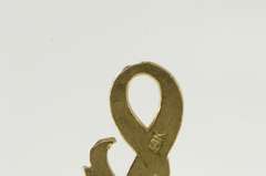 14K Yellow Gold F Cursive Letter Initial Name Monogram Charm/Pendant