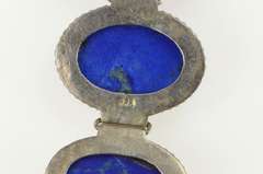 Sterling Silver Oval Lapis Lazuli Cabochon Southwestern Bracelet