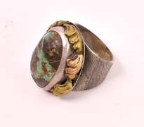 Delightful Vintage 14.21CTS Turquoise Ring in Sterling Silver