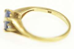 14K Yellow Gold Natural Sapphire Diamond Accent Engagement Ring