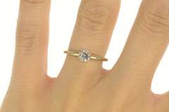 10K Yellow Gold 0.44 Ct Diamond Classic Solitaire Engagement Ring
