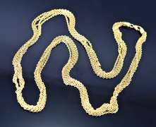 Feminine 24" 5-Strand Cable Link 14K Necklace