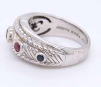 Judith Ripka 925 Sterling Silver Multi Gemstone Band